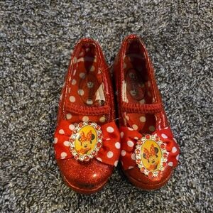 Disney Minnie Mouse Red Glitter Kids Shoes